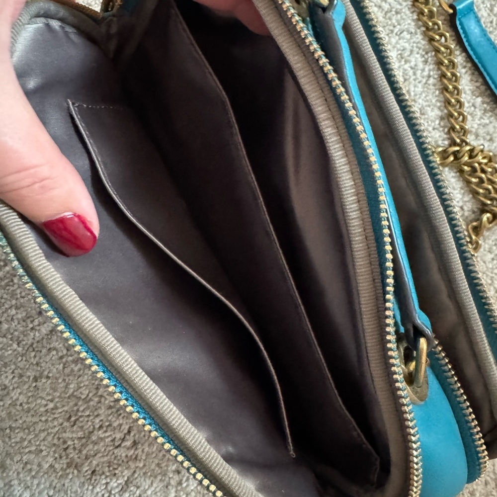 Henri Bendel Teal 712 Camera Bag Handbag - Picture 3 of 7